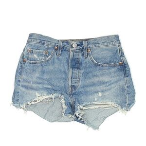 Levi's Light Blue Distressed Jean Shorts